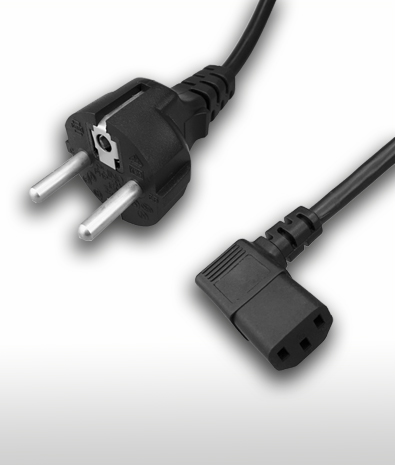 德國2PIN接地直頭TO C13左彎AC電源線組Cord set 10A 250V